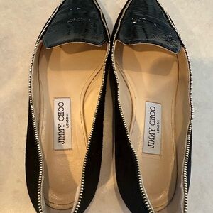 Jimmy Choo Black Flats Elegant Loafers